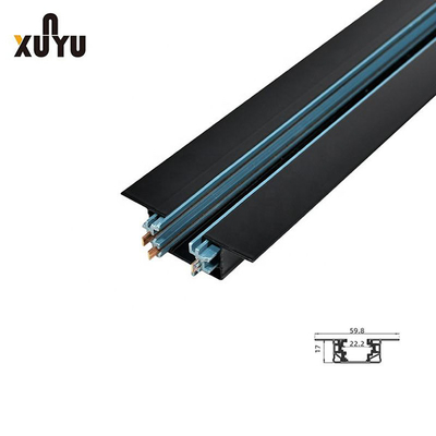 Voie enfoncée allumant l'éclairage noir en aluminium de rail de fil du système à rails 3