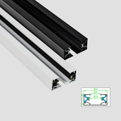 Couleur blanche de projecteur de fil d'AC110-248V 2 de noir de cuivre plat de système à rails