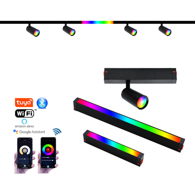 Projecteur colorimétrique de obscurcissement intelligent d'inondation de la lumière magnétique RVB de voie de 80LM/W LED