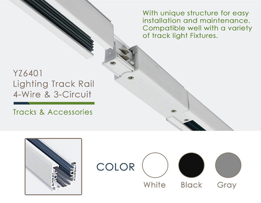 Système de lumière de voie du système à rails d'éclairage de voie de RoHS de la CE 0.5m 1m 1.5m LED
