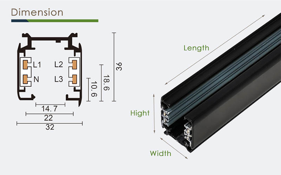 Système de lumière de voie du système à rails d'éclairage de voie de RoHS de la CE 0.5m 1m 1.5m LED
