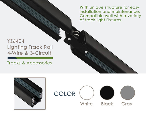 Système de lumière de voie du système à rails d'éclairage de voie de RoHS de la CE 0.5m 1m 1.5m LED