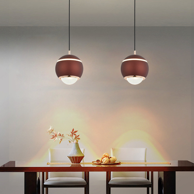 7W la lumière pendante de verre plombeux sphérique autour du plafonnier en verre