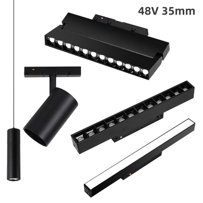 Voie magnétique de salon en aluminium de 48v 35mm allumant le mobile gauche et droit