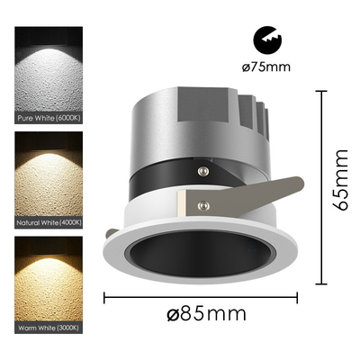 Angle d'éclairage 15° 24° 36° Led Spotlight Hotel Home Anti Glare Cob Downlight