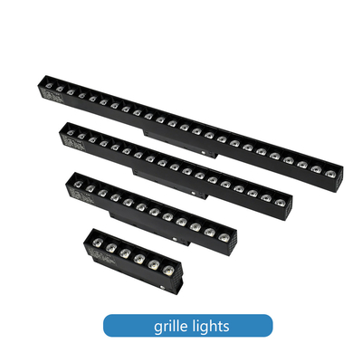 Projecteur de voie magnétique noir 6w 12w 18w commercial intelligent sans lumière principale