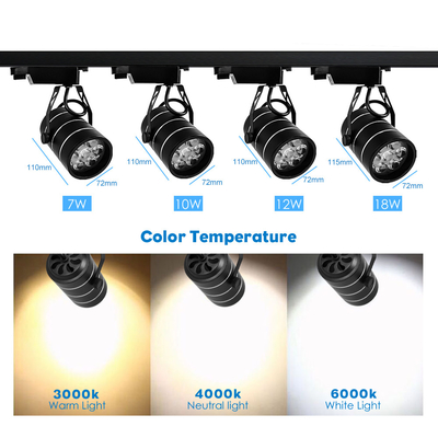 Projecteur commercial 7w 10w 12w de voie d'épi de ménage de magasin d'habillement
