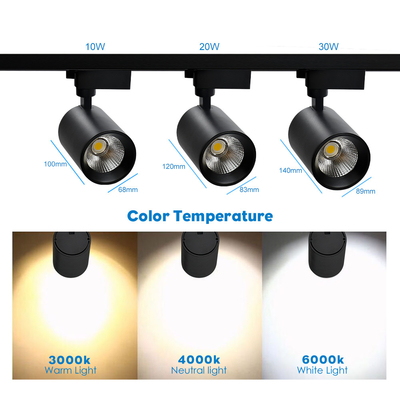 lumière 10W 20W 30W de voie d'ÉPI de couleur du noir 3500K pour le magasin d'habillement