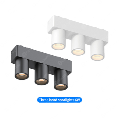 CRI90 Magnétique à trois têtes Trace de lumière plafond libre Led Black White projecteur