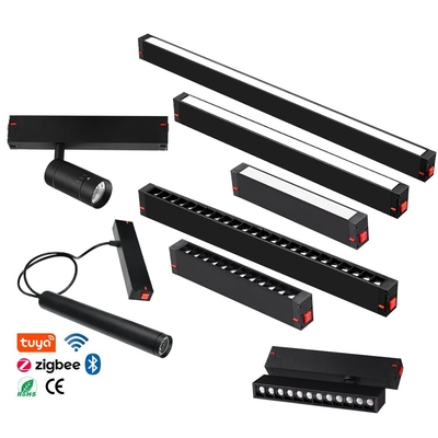 220V Application Wi-Fi intelligente pour la salle à manger à domicile Lumière de suivi magnétique Ligne LED Système de lumière linéaire Lumières de piste magnétiques