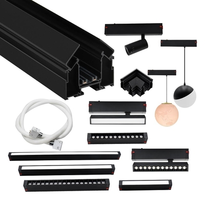220V Tuya lampe à pistes magnétiques intelligentes 10W 20W Noir projecteur à LED linéaire